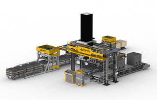 Machine de palettisation de blocs économique